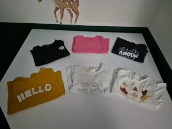Lot de 6 t-shirts manches longues - 24 mois