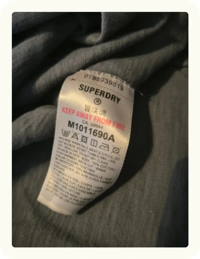 Tee shirt Col V Homme Superdry Taille M 38 - photo numéro 5