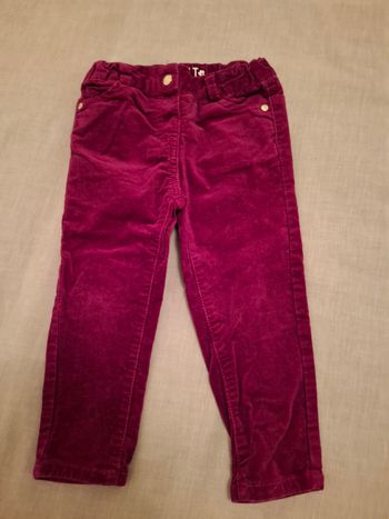 Pantalon en velours ras brodé Gemo