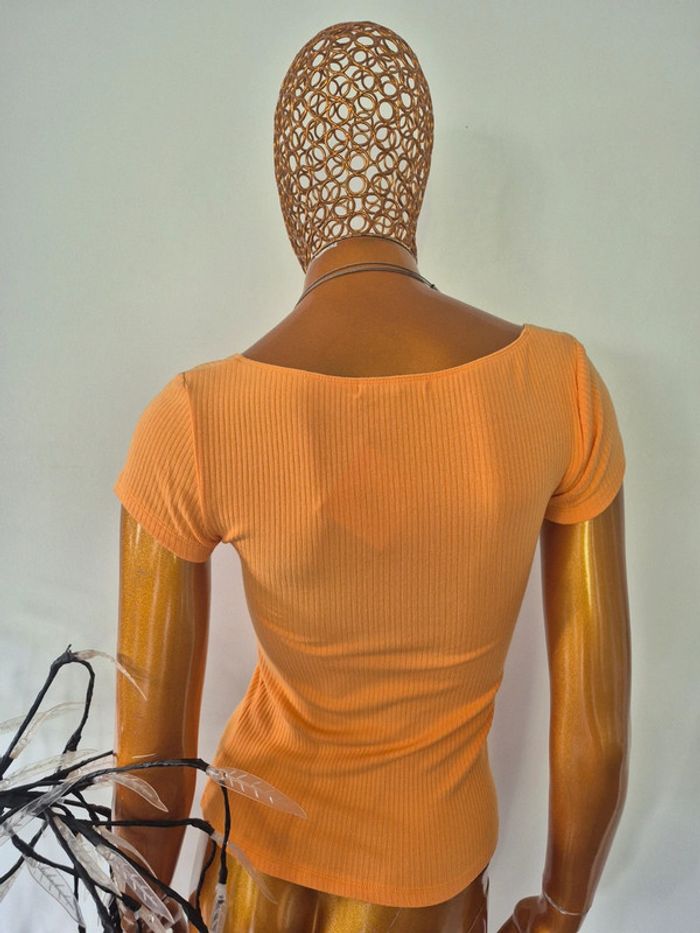 Tee-shirt Femme Manches Courtes Orange Taille S/36 - photo numéro 2