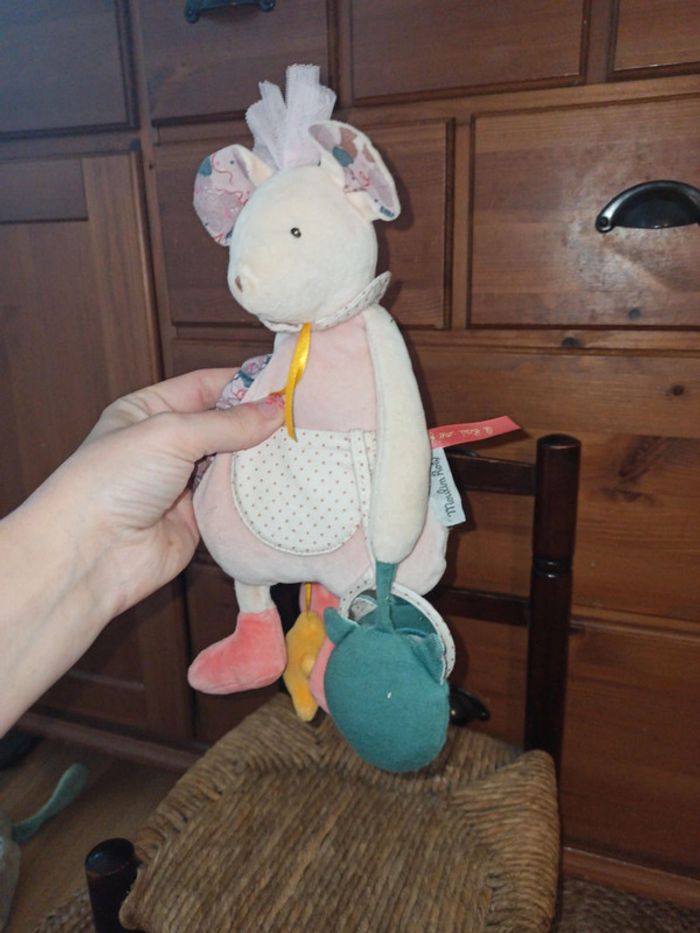 peluche souris d activités moulin roty tbe - photo numéro 5