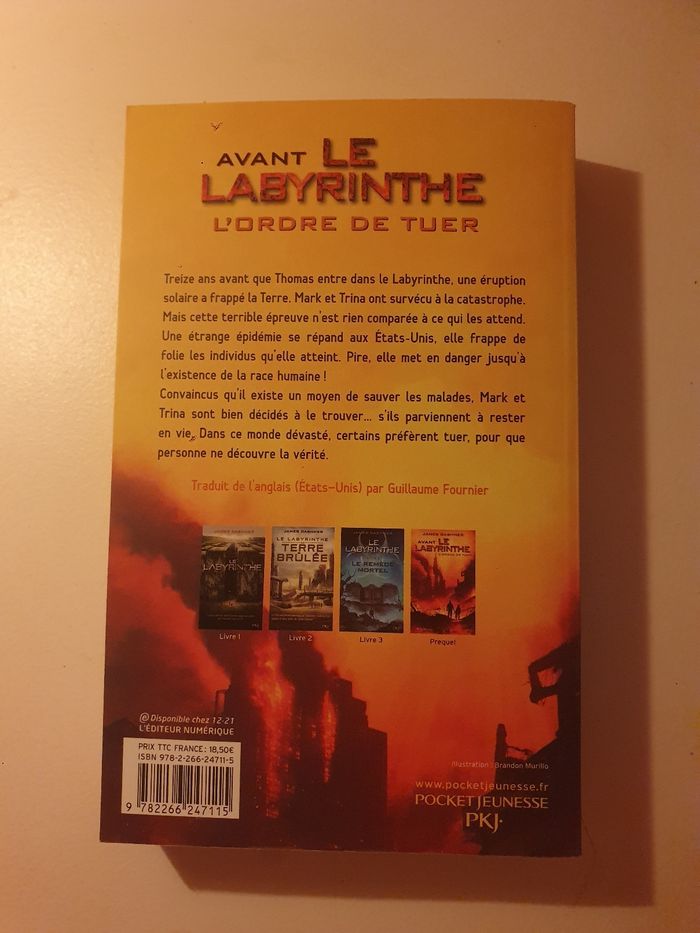 Livre avant le labyrinthe l ordre de tuer - photo numéro 2