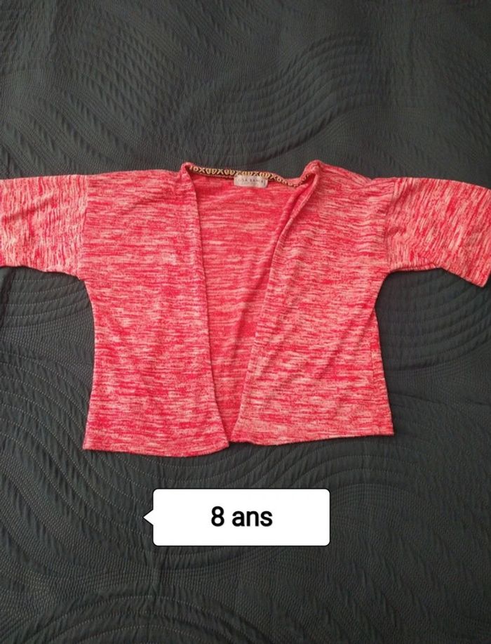 Gilet rouge et blanc Lisa Bahia 8 ans