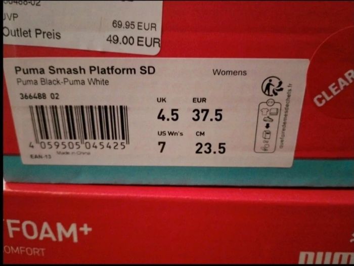 Baskets "Puma" smash noires et blanches neuves - photo numéro 2