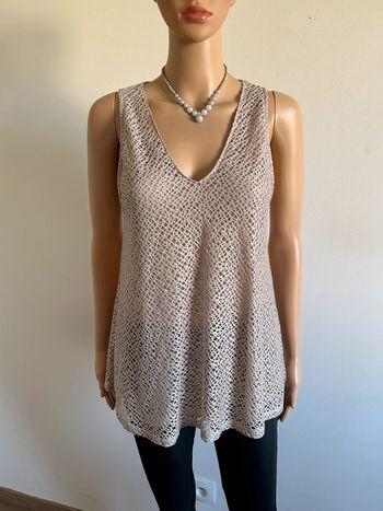 Haut beige doré sans manches Morgan taille S comme neuf