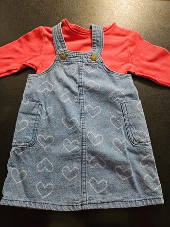 Ensemble robe en jeans et t shirt 9-12mois