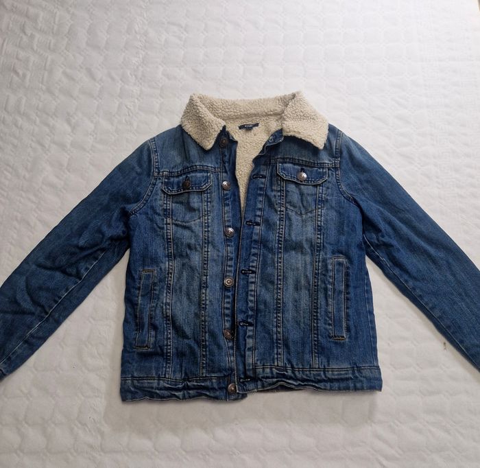 Blouson , veste en jeans moumouté , femme , taille XS