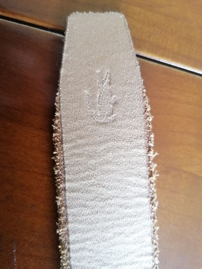 Ceinture Lascoste croûte de cuir marron clair - photo numéro 7