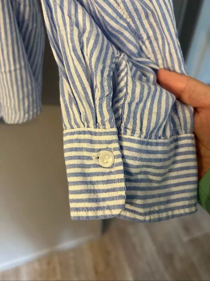 Chemise rayée contenant du lin - photo numéro 4
