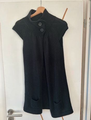 Gilet long sans manches noir