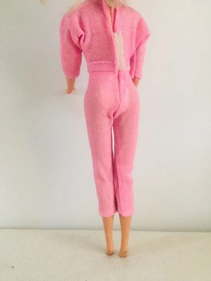 Tenue barbie combinaison lurex rose vintage - photo numéro 2