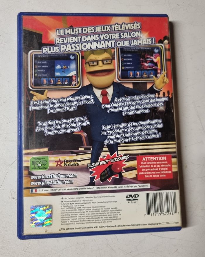 jeu vidéo PlayStation 2 Buzz le grand quiz avec notice - photo numéro 3