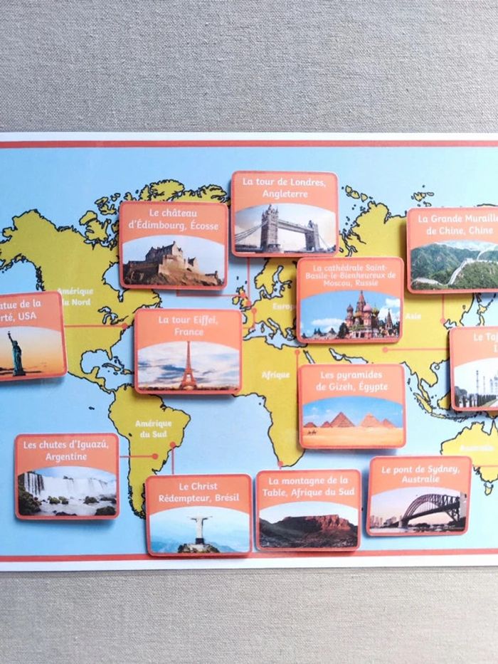 Carte du monde et ses monuments à scratch - photo numéro 2
