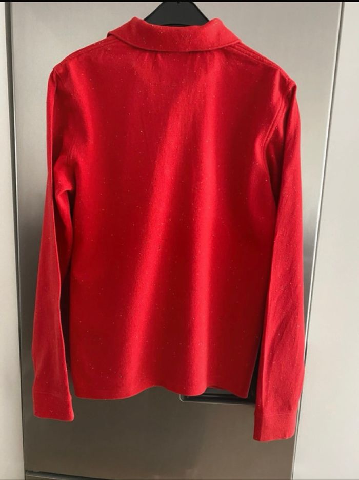 Sweat shirt rouge foncé marque Lacoste - photo numéro 3
