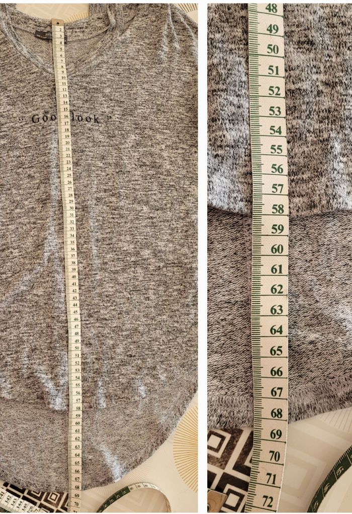 Bershka Pull ML TS/TFr36 - Gris Chiné- Léger avec Epaules Dénudées & Descend sur les fesses en TBE - photo numéro 7
