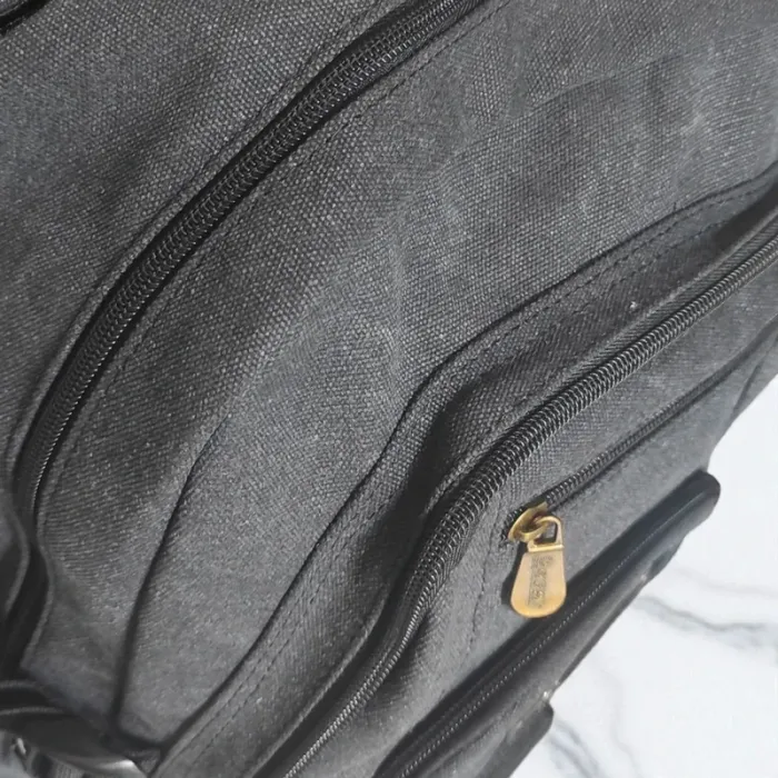 Sac à dos en toile gris foncé multi poches neuf - photo numéro 6