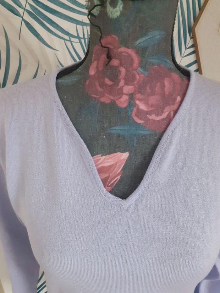 Pull manches longues lilas vintage S - photo numéro 2