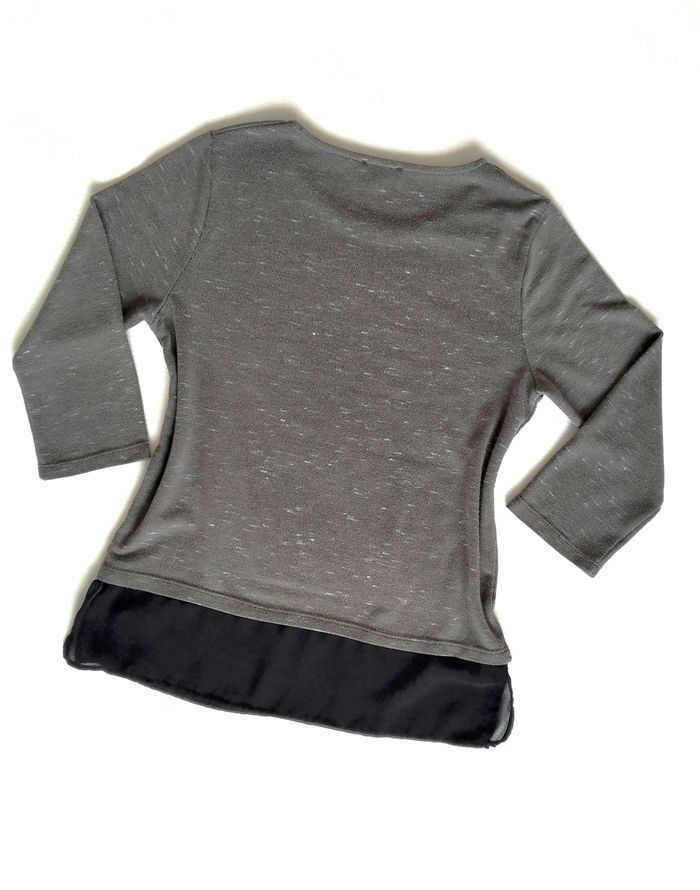 Pull kaki chiné avec voile noir - Kiabi - photo numéro 5