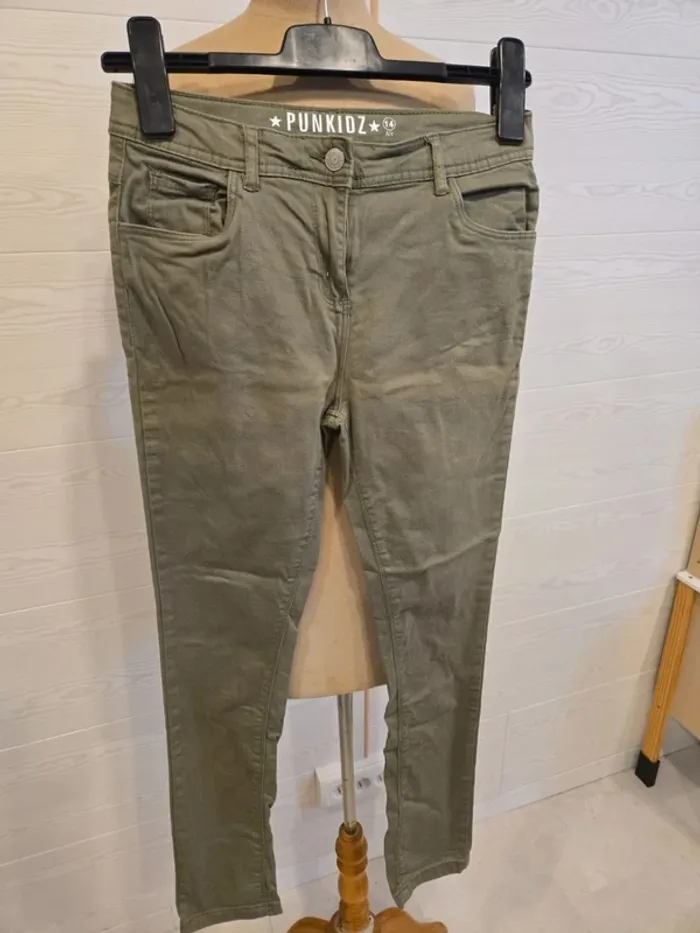 Jean skinny kaki 14 ans neuf - photo numéro 3