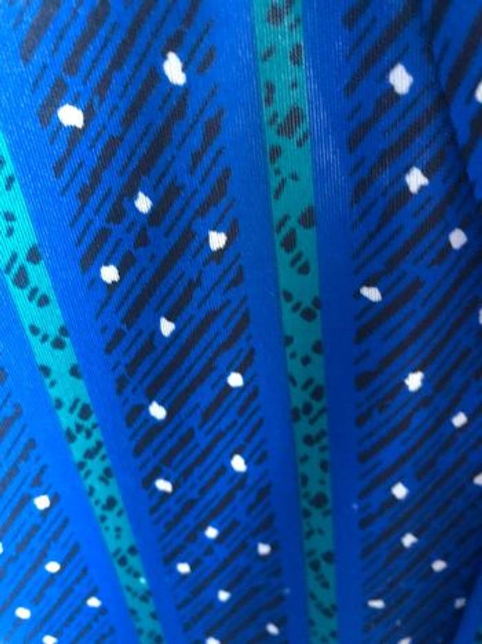 #robe #vintage #plisse #bleu #vert #imprime léopard #taille 44 - photo numéro 2