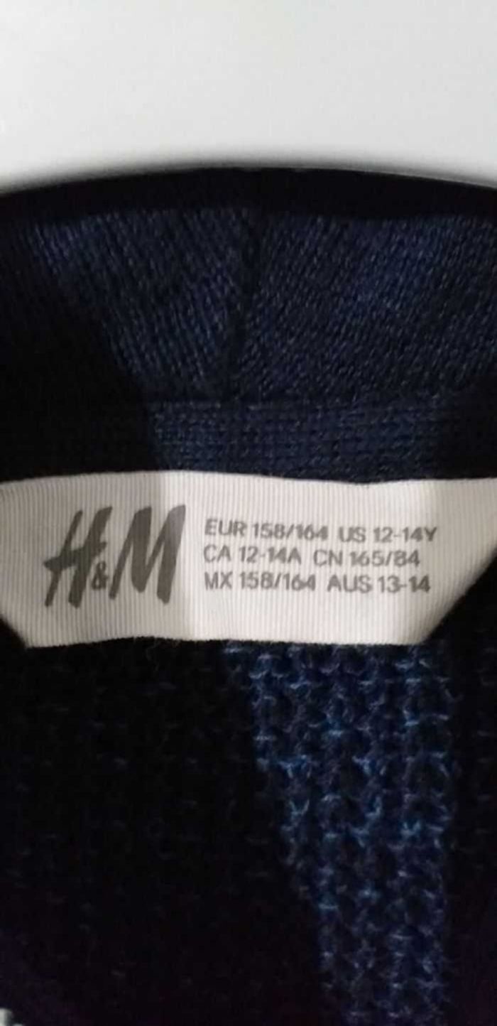 Pull garçon à capuche H&M bleu marine taille 12 /14 ans - photo numéro 7
