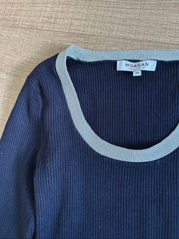 Pull bleu marine et argenté Morgan taille XS TBE - photo numéro 9