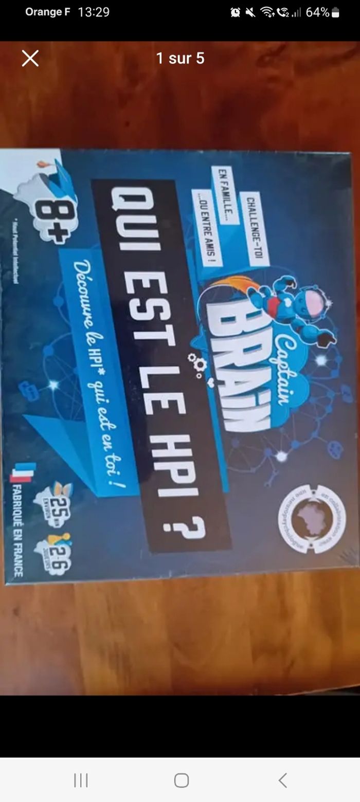 Jeu de societe "qui est le HPI"