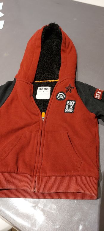 Veste zippée capuche gilet polaire doux