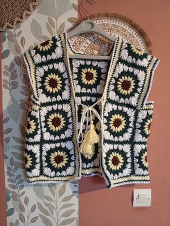 gilet sans manches au crochet
