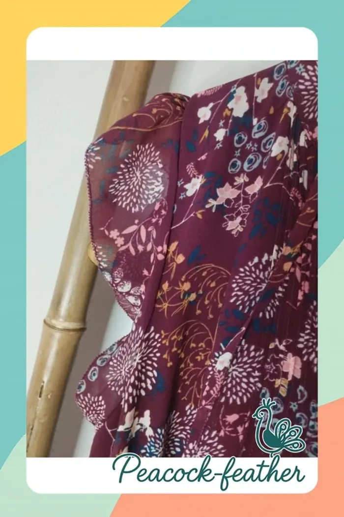 Robe fleurie bordeaux 40 la halle - photo numéro 6