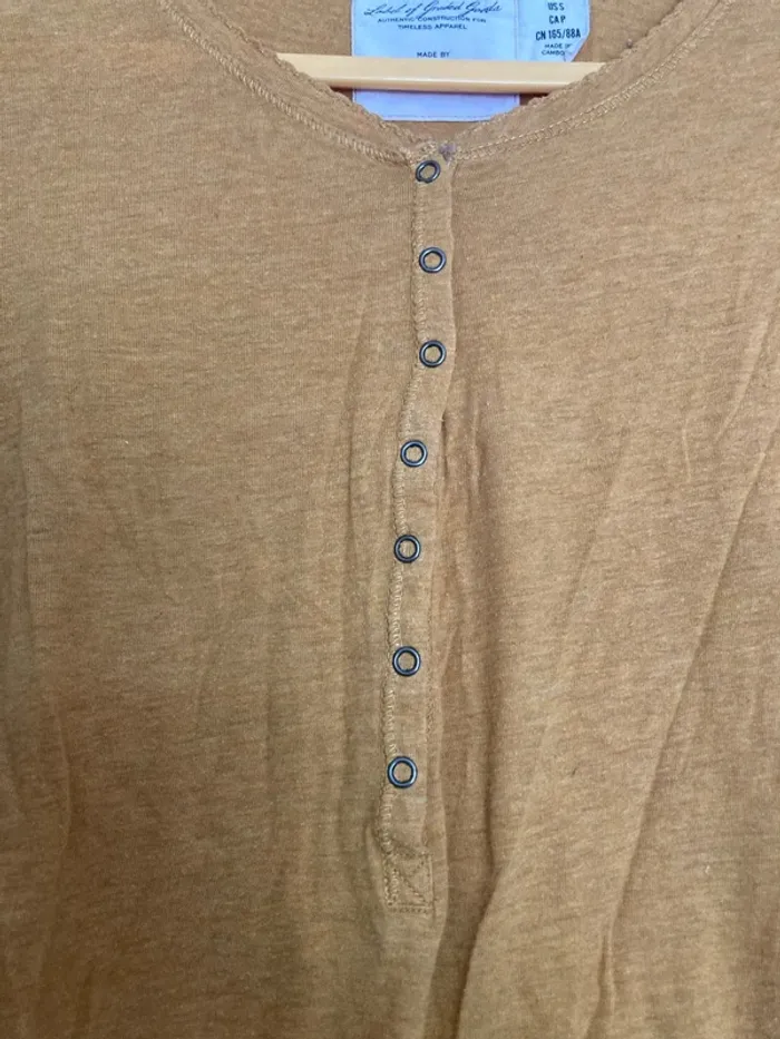 Haut manches longues fines moutarde – H&M – taille 36 / S - photo numéro 2