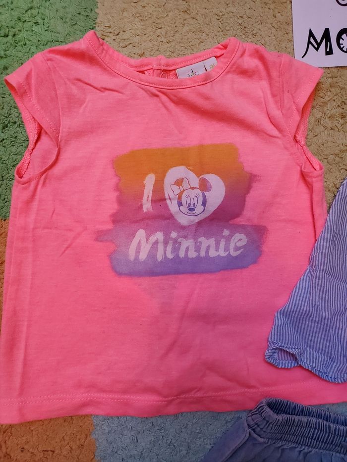 Ensemble 2 tee-shirts + 1 jupe jean - 6 mois- TBE - DISNEY - photo numéro 2