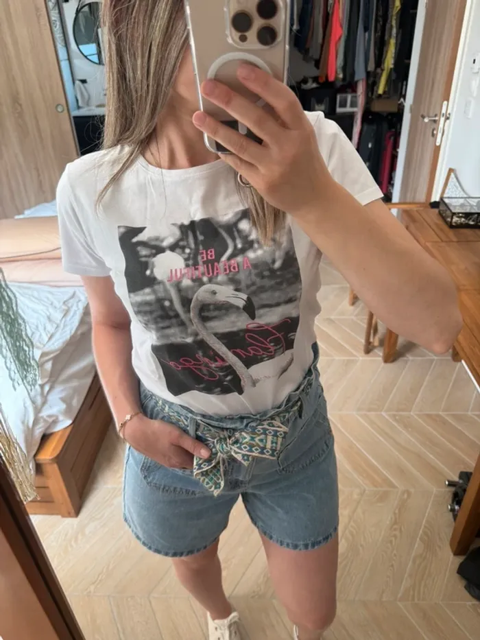 T-shirt blanc imprimé Etam - photo numéro 2