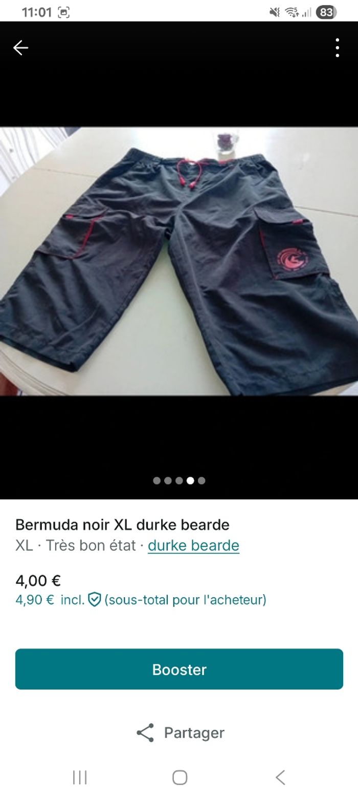 Bermuda noir XL - photo numéro 3