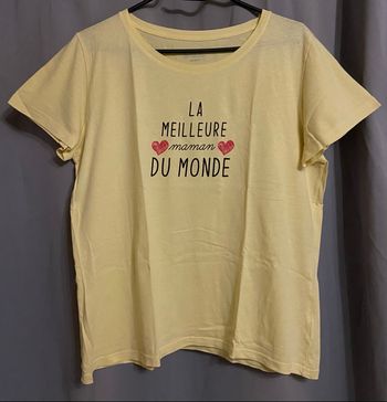 Tee-shirt jaune pâle »U Collection »La meilleure maman du monde
