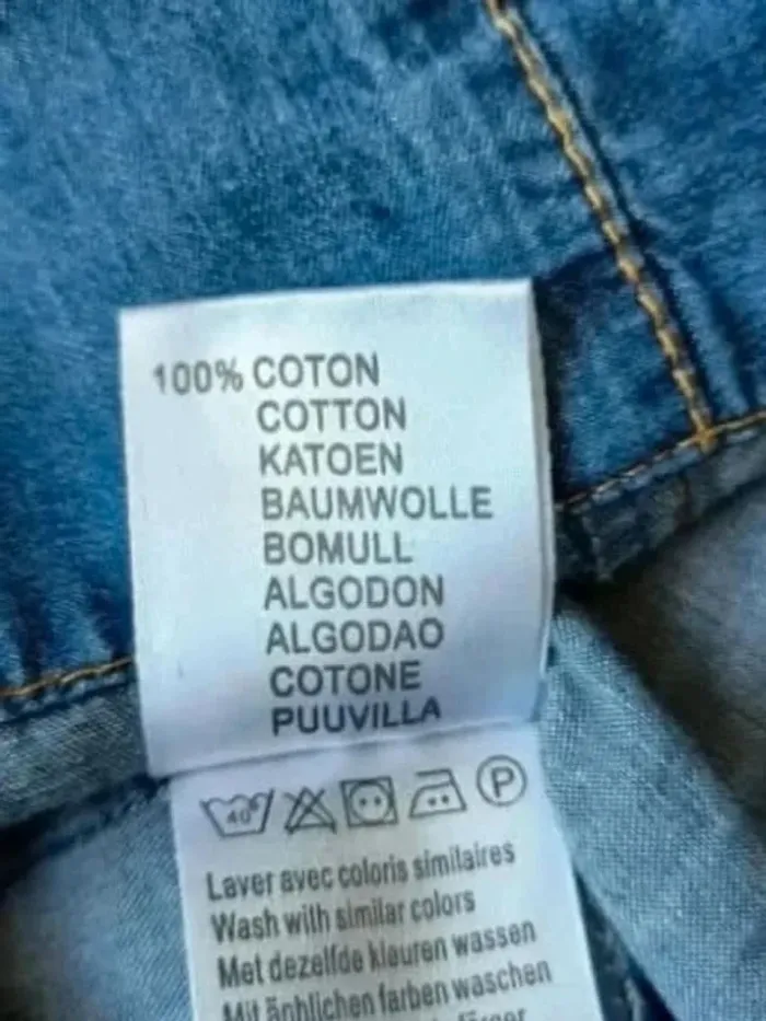 Robe jean mi-longue Somewhere effet chemise et jupe coupe droite 100 % coton - photo numéro 11