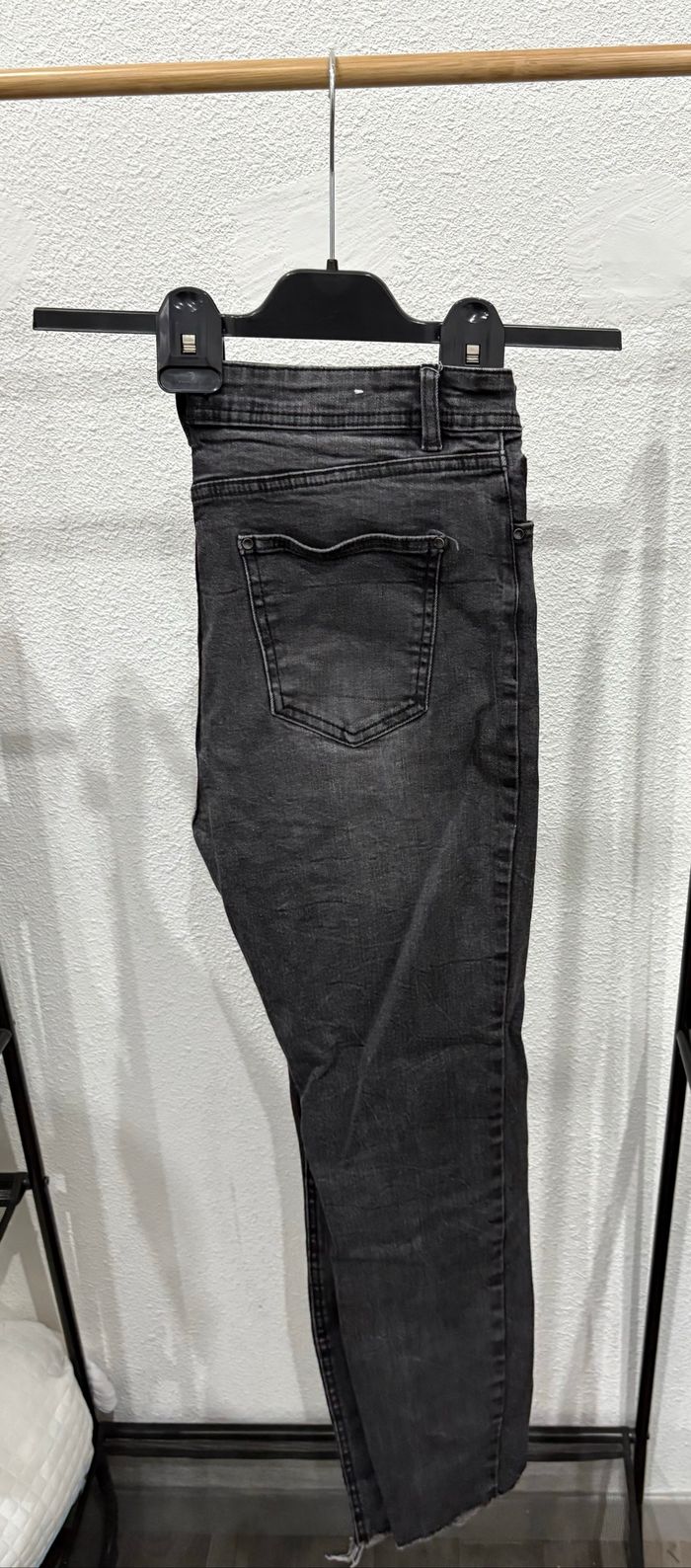 Jean skinny noir effet délavé en coton Camaïeu - Taille 40 - photo numéro 3