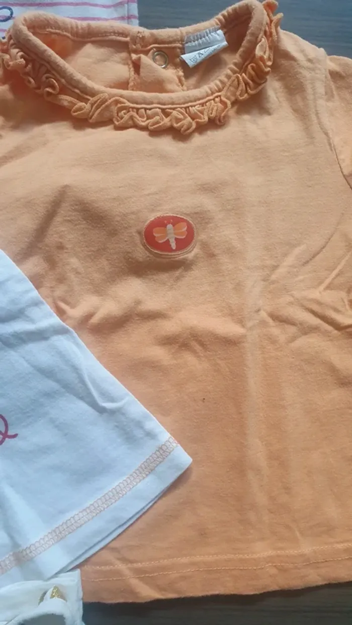 Lot 12 mois manche courte fille bodie Tee-shirt - photo numéro 4
