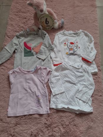 Lot de 4 t-shirts 6 mois