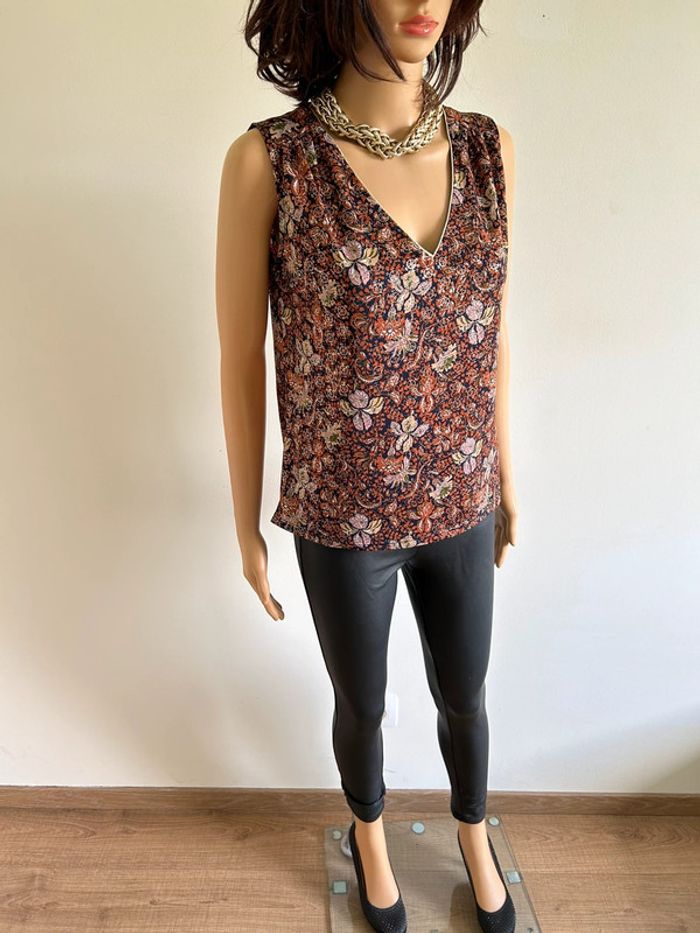 Blouse imprimée sans manches Morgan taille S jamais portée - photo numéro 4