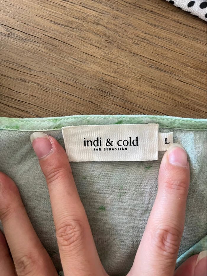 Blouse à manches courtes verte fleurie Indi & Cold - photo numéro 7