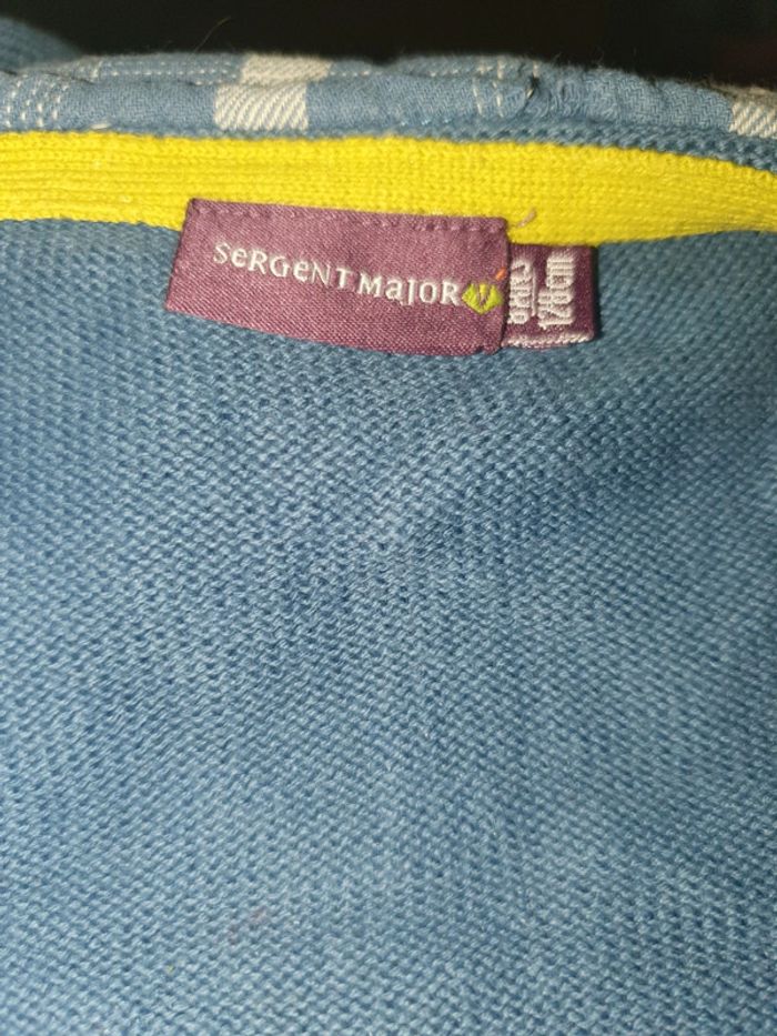 pull brode 100% coton 8 ans sergent major bleu - photo numéro 4