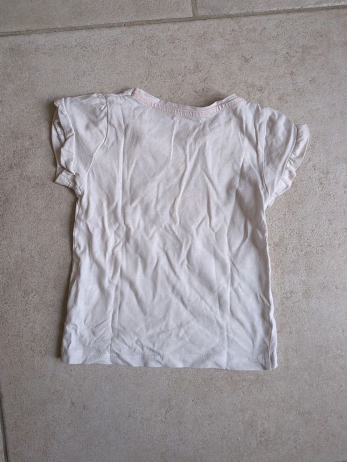 Tee-shirt oiseau et fleurs blanc - photo numéro 3