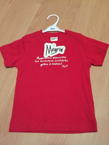 T-shirt MC fille 2 ans MENFIN neuf avec étiquette