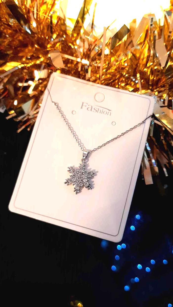 Bijoux Noël | Collier Flocon de Neige Argenté - Neuf