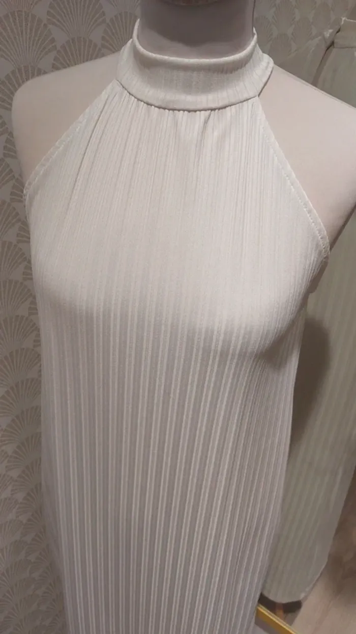 Robe blanche côtelé Zara - photo numéro 2