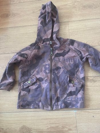 gilet à capuche camouflage kiabi baby 18 mois 100% coton 