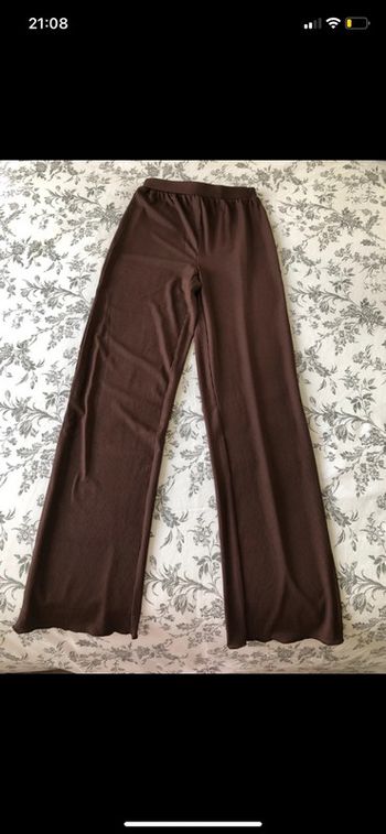 Pantalon jambes larges marron