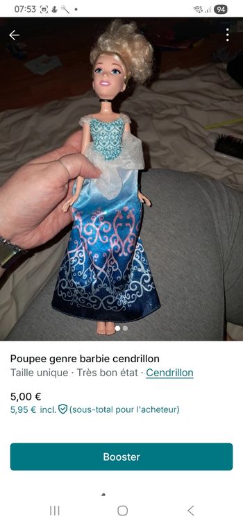 Poupee barbie cendrillon
