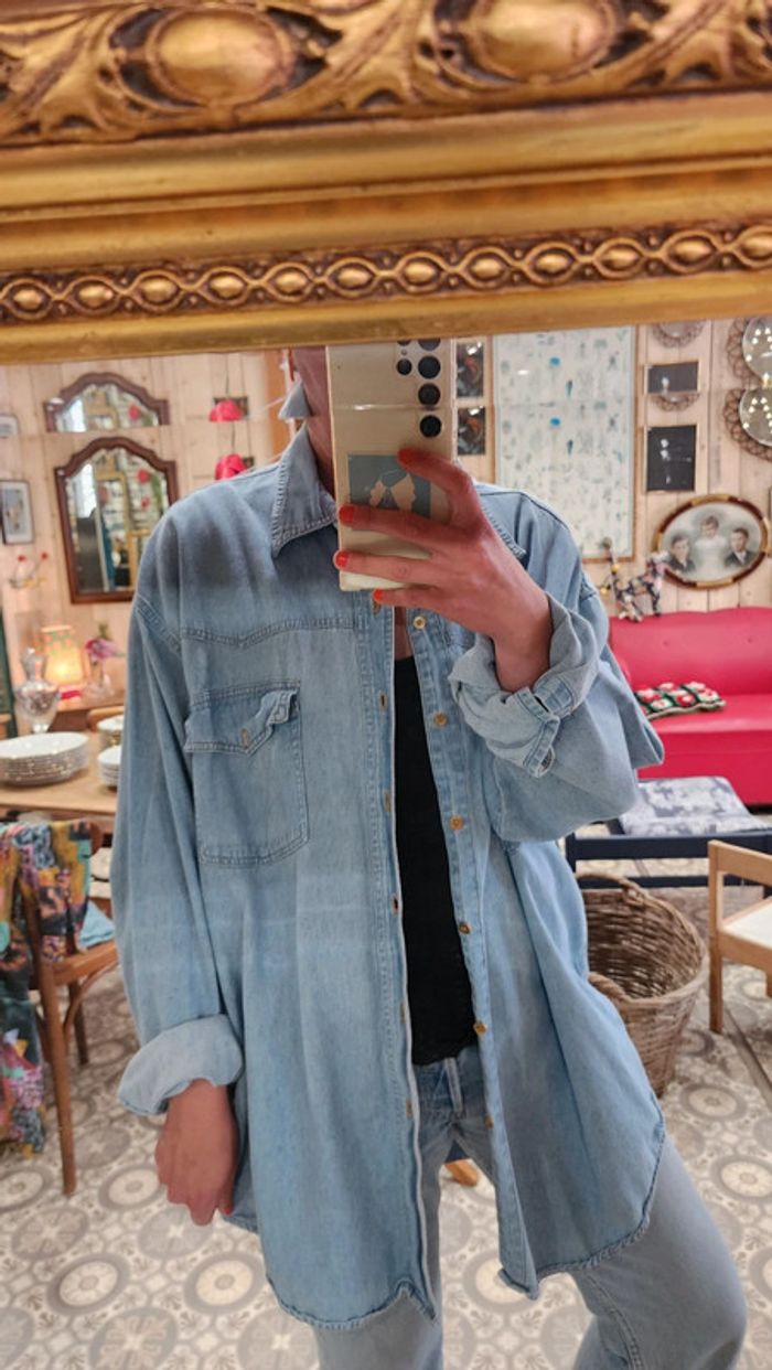 Chemise unisexe en jean taille XL - photo numéro 4